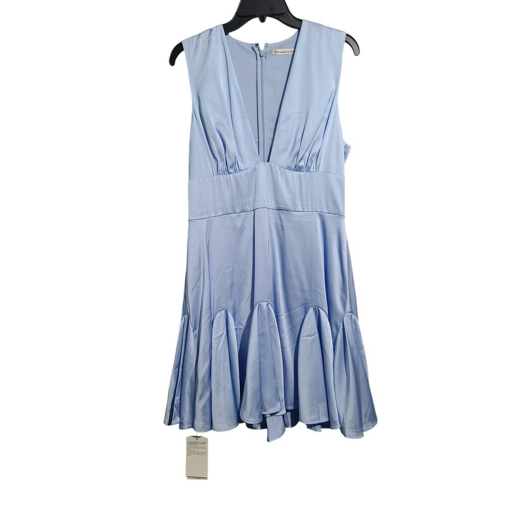 Abercrombie & Fitch Baby Blue Plunge Satin Mini Dress Size M NWT